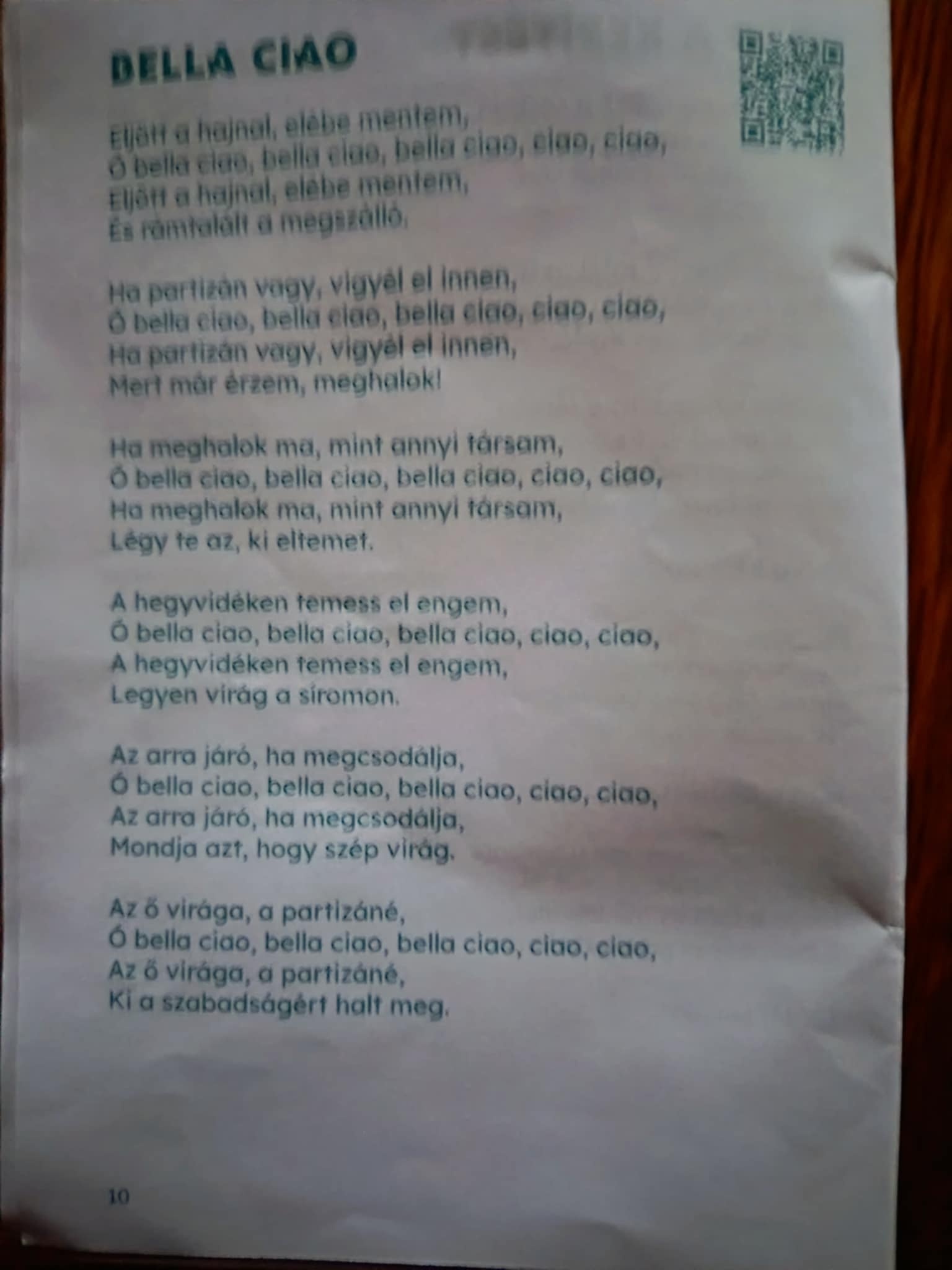 forr dalok bella ciao